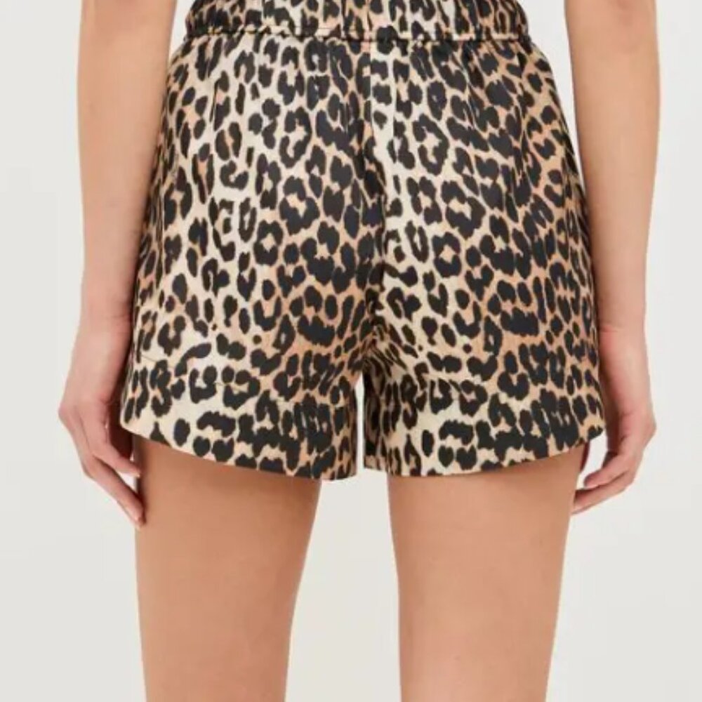 Ganni Animal Print Shorts Leopard Size 38 EU / 8 US NWOT